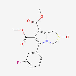 molecular formula C16H14FNO5S B2715977 dimethyl 5-(3-fluorophenyl)-2-oxo-2,3-dihydro-1H-2lambda~4~-pyrrolo[1,2-c][1,3]thiazole-6,7-dicarboxylate CAS No. 337920-91-9