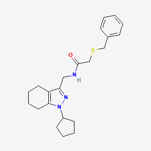 2-(benzylthio)-N-((1-cyclopentyl-4,5,6,7-tetrahydro-1H-indazol-3-yl)methyl)acetamide
