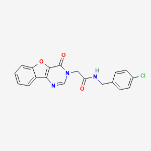 N-(4-fluorophenyl)-2-({3-[(2-methylphenyl)thio]pyrazin-2-yl}thio)acetamide