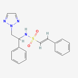 (E)-2-phenyl-N-(1-phenyl-2-(2H-1,2,3-triazol-2-yl)ethyl)ethenesulfonamide