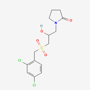 molecular formula C14H17Cl2NO4S B2715992 1-{3-[(2,4-Dichlorobenzyl)sulfonyl]-2-hydroxypropyl}-2-pyrrolidinone CAS No. 400085-00-9