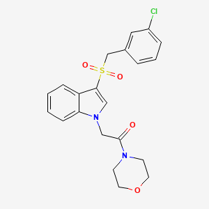 molecular formula C21H21ClN2O4S B2716006 2-(3-((3-chlorobenzyl)sulfonyl)-1H-indol-1-yl)-1-morpholinoethanone CAS No. 894014-18-7