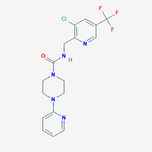 molecular formula C17H17ClF3N5O B2716010 N-{[3-chloro-5-(trifluoromethyl)pyridin-2-yl]methyl}-4-(pyridin-2-yl)piperazine-1-carboxamide CAS No. 2062070-85-1