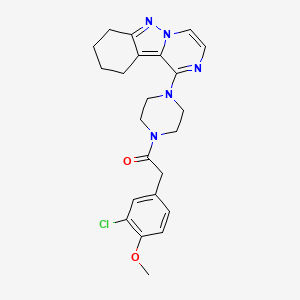 molecular formula C23H26ClN5O2 B2716018 2-(3-Chloro-4-methoxyphenyl)-1-(4-(7,8,9,10-tetrahydropyrazino[1,2-b]indazol-1-yl)piperazin-1-yl)ethanone CAS No. 2034413-16-4