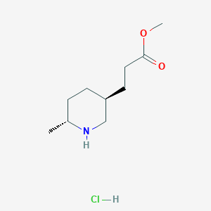 molecular formula C10H20ClNO2 B2716030 Methyl 3-[(3S,6R)-6-methylpiperidin-3-yl]propanoate;hydrochloride CAS No. 2460740-02-5