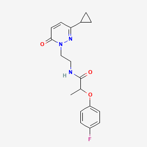 molecular formula C18H20FN3O3 B2716058 N-(2-(3-环丙基-6-氧代吡啶-1(6H)-基)乙基)-2-(4-氟苯氧基)丙酰胺 CAS No. 2034533-75-8