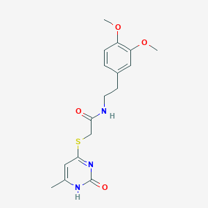 molecular formula C17H21N3O4S B2716067 N-(3,4-dimethoxyphenethyl)-2-((6-methyl-2-oxo-1,2-dihydropyrimidin-4-yl)thio)acetamide CAS No. 887213-71-0