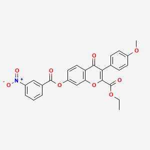 molecular formula C26H19NO9 B2716069 2-环戊基-N-(1-(4-氟苯基)-4-氧代-1H-吡唑并[3,4-d]嘧啶-5(4H)-基)乙酰胺 CAS No. 610759-01-8