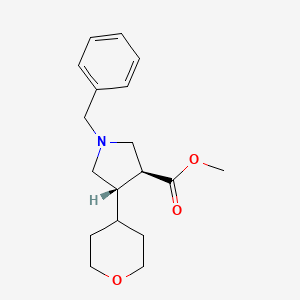molecular formula C18H25NO3 B2716072 甲基 (3S,4S)-1-苄基-4-(氧杂环戊-4-基)吡咯烷-3-甲酸酯 CAS No. 2445749-56-2