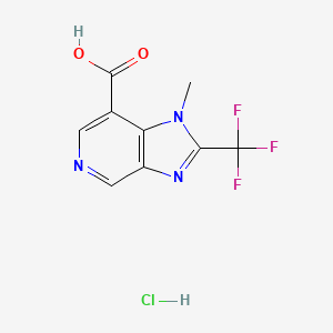 molecular formula C9H7ClF3N3O2 B2716073 1-甲基-2-(三氟甲基)-1H-咪唑并[4,5-c]吡啶-7-羧酸盐酸盐 CAS No. 1989659-53-1