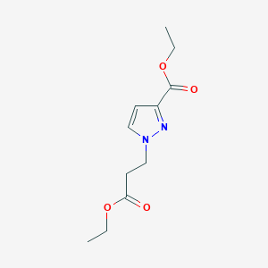 molecular formula C11H16N2O4 B2716075 ethyl 1-(3-ethoxy-3-oxopropyl)-1H-pyrazole-3-carboxylate CAS No. 1006334-32-2