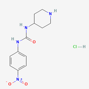 molecular formula C12H17ClN4O3 B2716076 1-(4-Nitrophenyl)-3-(piperidin-4-yl)ureahydrochloride CAS No. 1233955-44-6