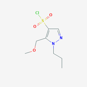 molecular formula C8H13ClN2O3S B2716080 5-(methoxymethyl)-1-propyl-1H-pyrazole-4-sulfonyl chloride CAS No. 1856048-46-8
