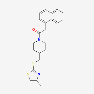 molecular formula C22H24N2OS2 B2716081 1-(4-(((4-甲基噻唑-2-基)硫代)甲基哌啶-1-基)-2-(萘-1-基)乙酮 CAS No. 1421499-55-9