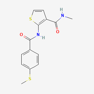 molecular formula C14H14N2O2S2 B2716082 N-甲基-2-(4-(甲硫基)苯甲酰基)噻吩-3-乙酰胺 CAS No. 896357-49-6
