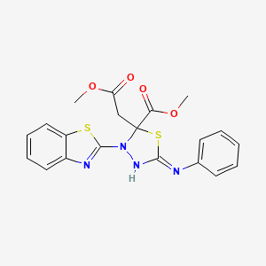 molecular formula C20H18N4O4S2 B2716088 甲酸甲酯 3-(1,3-苯并噻唑-2-基)-2-(2-甲氧基-2-氧代乙基)-5-(苯基氨基)-2,3-二氢-1,3,4-噻二唑-2-羧酸酯 CAS No. 890626-67-2