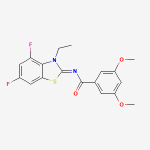 molecular formula C18H16F2N2O3S B2716089 (Z)-N-(3-ethyl-4,6-difluorobenzo[d]thiazol-2(3H)-ylidene)-3,5-dimethoxybenzamide CAS No. 868371-24-8