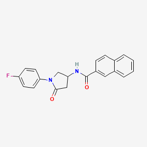 N-(1-(4-fluorophenyl)-5-oxopyrrolidin-3-yl)-2-naphthamide