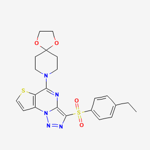 5-(1,4-Dioxa-8-azaspiro[4.5]dec-8-yl)-3-[(4-ethylphenyl)sulfonyl]thieno[2,3-e][1,2,3]triazolo[1,5-a]pyrimidine