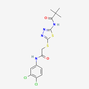 N-(5-((2-((3,4-dichlorophenyl)amino)-2-oxoethyl)thio)-1,3,4-thiadiazol-2-yl)pivalamide