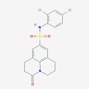 molecular formula C18H16Cl2N2O3S B2716135 N-(2,4-二氯苯基)-3-酮-1,2,3,5,6,7-六氢喹啉并[3,2,1-ij]喹啉-9-磺酰胺 CAS No. 898423-48-8