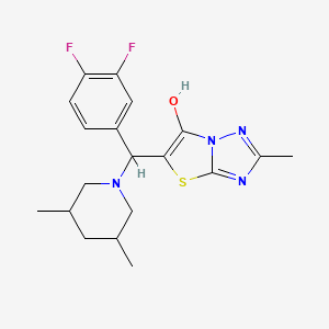 molecular formula C19H22F2N4OS B2716150 5-((3,4-二氟苯基)(3,5-二甲基哌啶-1-基)甲基)-2-甲基噻唑并[3,2-b][1,2,4]噻唑-6-醇 CAS No. 1008267-67-1
