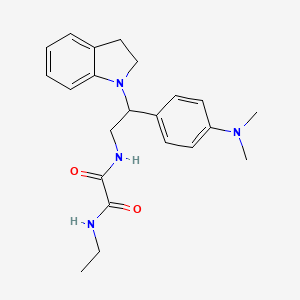 molecular formula C22H28N4O2 B2716156 N1-(2-(4-(二甲胺)苯基)-2-(吲哚-1-基)乙基)-N2-乙基噁唑酰胺 CAS No. 941869-77-8