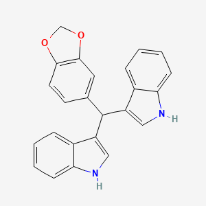molecular formula C24H18N2O2 B2716159 3-[1,3-苯并二氧杂环戊-5-基(1H-吲哚-3-基)甲基]-1H-吲哚 CAS No. 303033-57-0