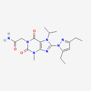 B2716163 2-[8-(3,5-diethyl-1H-pyrazol-1-yl)-3-methyl-2,6-dioxo-7-(propan-2-yl)-2,3,6,7-tetrahydro-1H-purin-1-yl]acetamide CAS No. 1013777-88-2