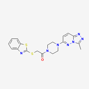 molecular formula C19H19N7OS2 B2716170 2-(Benzo[d]thiazol-2-ylthio)-1-(4-(3-methyl-[1,2,4]triazolo[4,3-b]pyridazin-6-yl)piperazin-1-yl)ethanone CAS No. 1203153-42-7