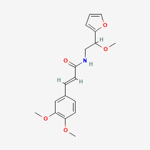 molecular formula C18H21NO5 B2716192 (E)-3-(3,4-dimethoxyphenyl)-N-(2-(furan-2-yl)-2-methoxyethyl)acrylamide CAS No. 1799262-92-2