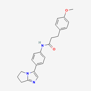 molecular formula C22H23N3O2 B2716198 N-(4-(6,7-dihydro-5H-pyrrolo[1,2-a]imidazol-3-yl)phenyl)-3-(4-methoxyphenyl)propanamide CAS No. 1396682-79-3