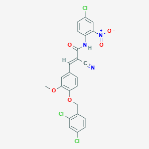 (E)-N-(4-chloro-2-nitrophenyl)-2-cyano-3-[4-[(2,4-dichlorophenyl)methoxy]-3-methoxyphenyl]prop-2-enamide