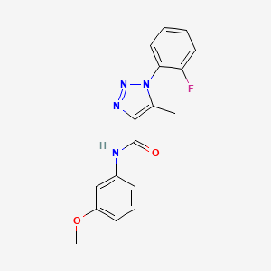 molecular formula C17H15FN4O2 B2716212 1-(2-氟苯基)-N-(3-甲氧基苯基)-5-甲基-1H-1,2,3-三唑-4-甲酰胺 CAS No. 878733-88-1