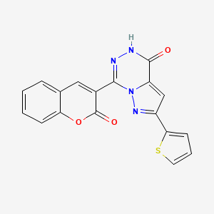 molecular formula C18H10N4O3S B2716213 7-(2-氧代-2H-香豆素-3-基)-2-(2-噻吩基)吡唑并[1,5-d][1,2,4]三嗪-4(5H)-酮 CAS No. 1987085-10-8