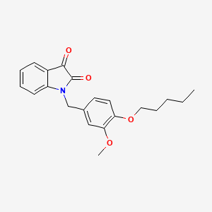 molecular formula C21H23NO4 B2716220 1-(3-Methoxy-4-(pentyloxy)benzyl)indoline-2,3-dione CAS No. 862691-23-4