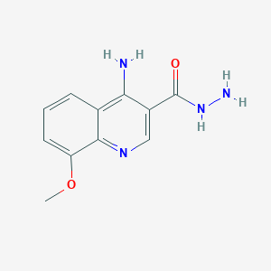 molecular formula C11H12N4O2 B2716226 4-Amino-8-methoxyquinoline-3-carbohydrazide CAS No. 1018135-53-9