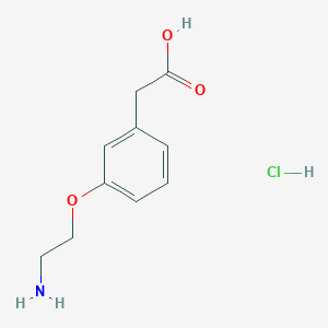 molecular formula C10H14ClNO3 B2716229 2-(3-(2-Aminoethoxy)phenyl)acetic acid hydrochloride CAS No. 2089255-75-2