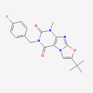 molecular formula C19H19FN4O3 B2716232 7-(tert-butyl)-3-(4-fluorobenzyl)-1-methyloxazolo[2,3-f]purine-2,4(1H,3H)-dione CAS No. 899998-30-2