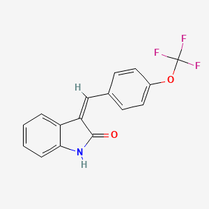 molecular formula C16H10F3NO2 B2716236 3-{(Z)-[4-(三氟甲氧基)苯基]甲亚基}-1H-吲哚-2-酮 CAS No. 860784-42-5