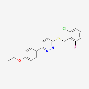 molecular formula C19H16ClFN2OS B2716244 3-((2-Chloro-6-fluorobenzyl)thio)-6-(4-ethoxyphenyl)pyridazine CAS No. 896054-60-7