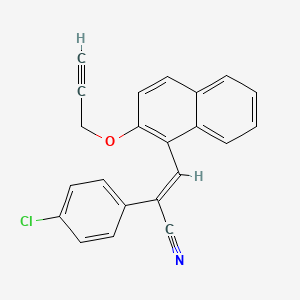 molecular formula C22H14ClNO B2716246 (2E)-2-(4-氯苯基)-3-(2-(丙-2-炔基氧)萘-1-基)丙-2-烯腈 CAS No. 701240-76-8
