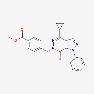 molecular formula C23H20N4O3 B2716248 methyl 4-((4-cyclopropyl-7-oxo-1-phenyl-1H-pyrazolo[3,4-d]pyridazin-6(7H)-yl)methyl)benzoate CAS No. 1105225-65-7