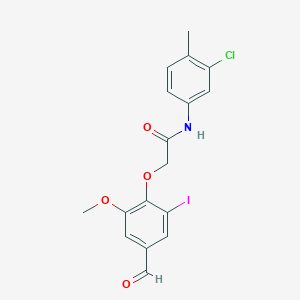 molecular formula C17H15ClINO4 B2716250 N-(3-chloro-4-methylphenyl)-2-(4-formyl-2-iodo-6-methoxyphenoxy)acetamide CAS No. 575449-88-6