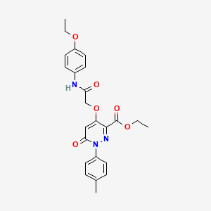 molecular formula C24H25N3O6 B2716255 乙酸-4-(2-((4-乙氧基苯基)氨基)-2-氧代乙氧基)-6-氧代-1-(对甲苯基)-1,6-二氢吡啶并[3,4-d]嘧啶-3-羧酸酯 CAS No. 899729-77-2