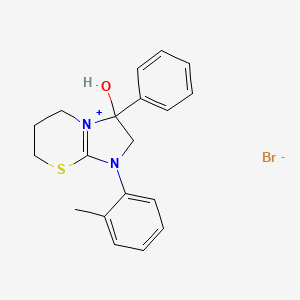 molecular formula C19H21BrN2OS B2716256 3-羟基-3-苯基-1-(邻甲苯基)-3,5,6,7-四氢-2H-咪唑并[2,1-b][1,3]噻嗪-1-铵溴化物 CAS No. 1106751-46-5