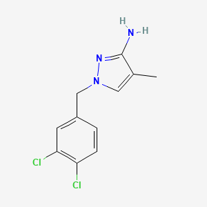 molecular formula C11H11Cl2N3 B2716265 1-[(3,4-Dichlorophenyl)methyl]-4-methylpyrazol-3-amine CAS No. 1341160-59-5