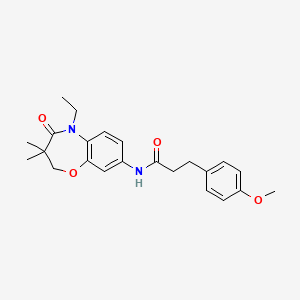 N-(5-ethyl-3,3-dimethyl-4-oxo-2,3,4,5-tetrahydrobenzo[b][1,4]oxazepin-8-yl)-3-(4-methoxyphenyl)propanamide