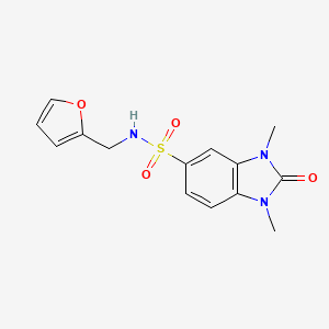 molecular formula C14H15N3O4S B2716269 N-(呋喃-2-基甲基)-1,3-二甲基-2-氧代-苯并咪唑-5-磺酰胺 CAS No. 710989-64-3