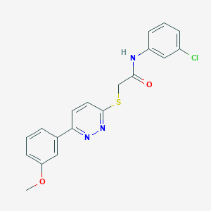 molecular formula C19H16ClN3O2S B2716276 N-(3-氯苯甲基)-2-[6-(3-甲氧苯基)吡啶并[3,4-d]嘧啶-3-基]硫醇乙酰胺 CAS No. 921057-16-1